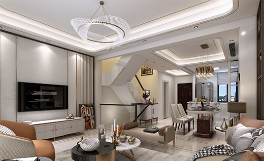 上坤樾山半岛现代简约别墅装修效果图