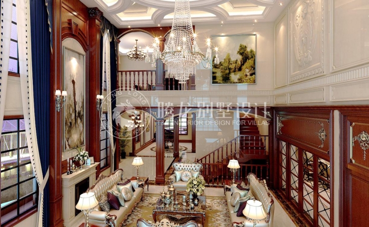 西郊大公馆美式风格别墅装修效果图-1