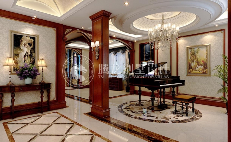 西郊大公馆美式风格别墅装修效果图-2