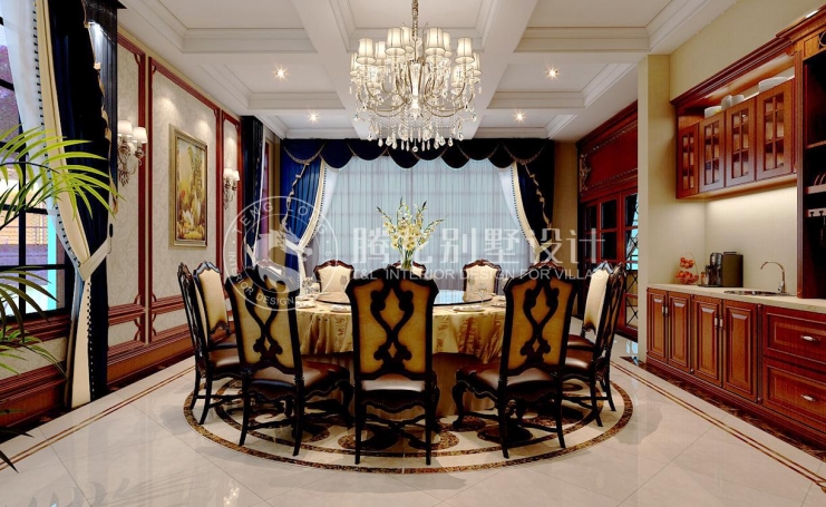 西郊大公馆美式风格别墅装修效果图-3