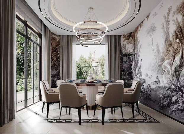 建德南郊别墅轻奢风格别墅装修效果图-7