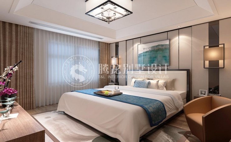 绿地海域笙晖别墅现代简约别墅装修效果图-2