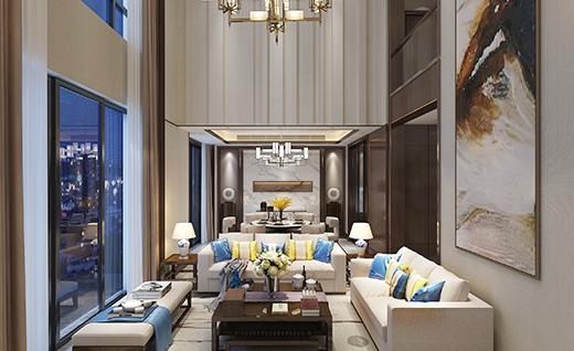 绿地海域天境新中式风格别墅装修效果图