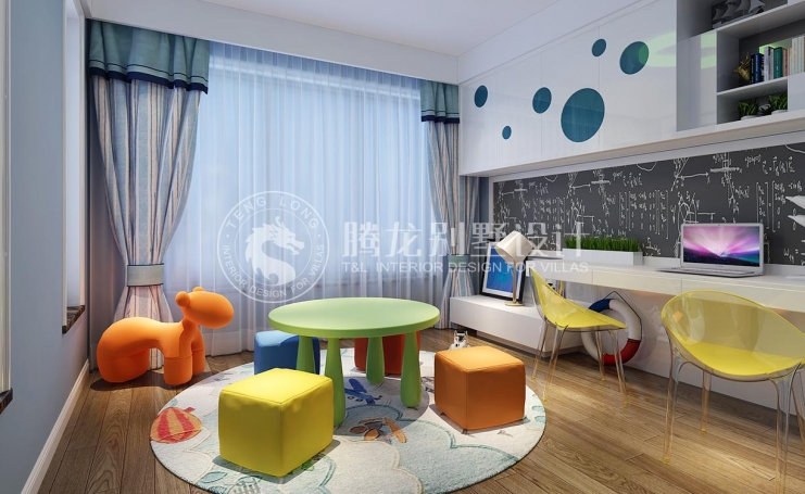 绿地海域天境新中式风格别墅装修效果图-2