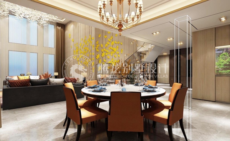 颐景园现代简约别墅装修效果图-3