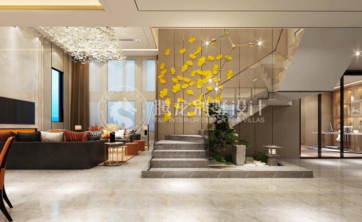 颐景园现代简约别墅装修效果图-5