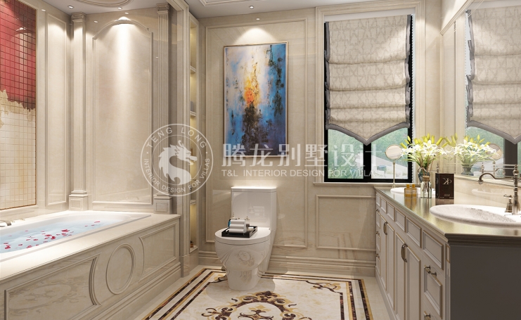 合生广富汇新中式风格别墅装修效果图-3