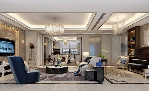 华润.静安府轻奢风格别墅装修效果图