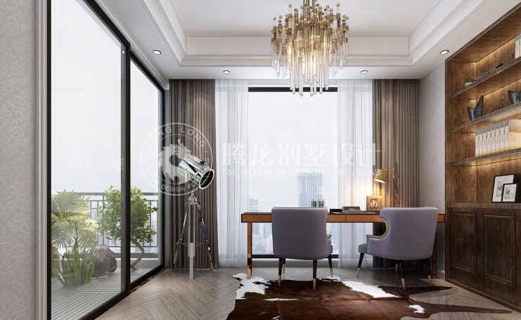 华润.静安府轻奢风格别墅装修效果图-1