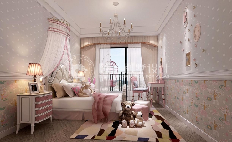 华润.静安府轻奢风格别墅装修效果图-3