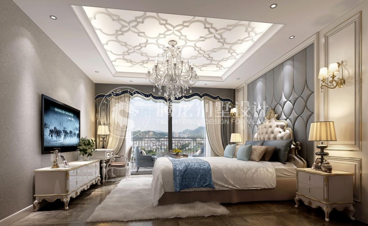 华润.静安府轻奢风格别墅装修效果图-5