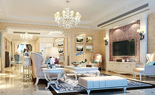 尚海湾豪庭欧式风格别墅装修效果图