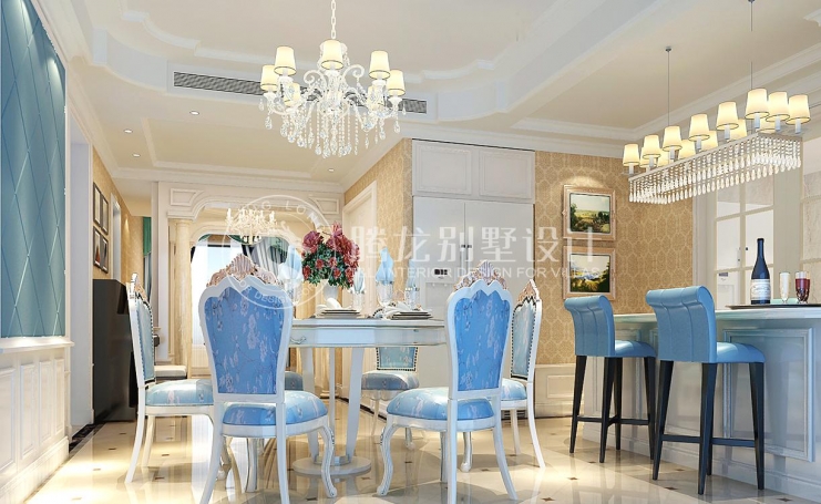 尚海湾豪庭欧式风格别墅装修效果图-1