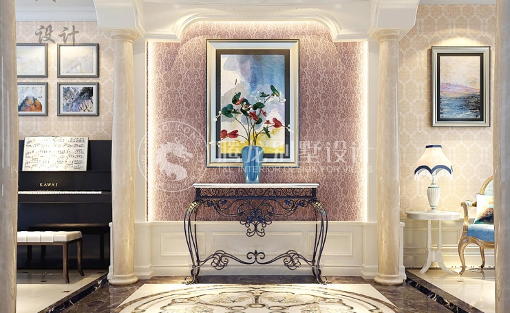 尚海湾豪庭欧式风格别墅装修效果图-2