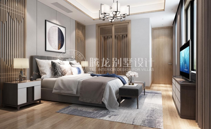 泰禾大城小院新中式风格别墅装修效果图-1