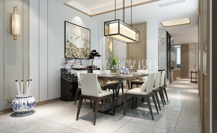 泰禾大城小院新中式风格别墅装修效果图-2