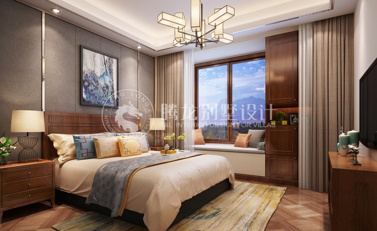 中金海棠湾别墅新中式风格别墅装修效果图-2