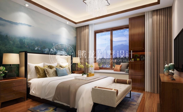 中金海棠湾别墅新中式风格别墅装修效果图-3