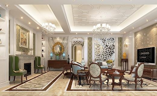 中海紫御豪庭别墅新古典风格别墅装修效果图