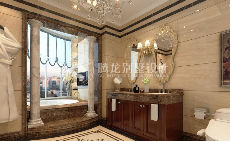 中海紫御豪庭别墅新古典风格别墅装修效果图-1