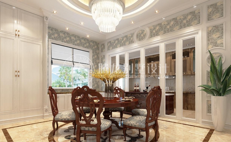 中海紫御豪庭别墅新古典风格别墅装修效果图-2