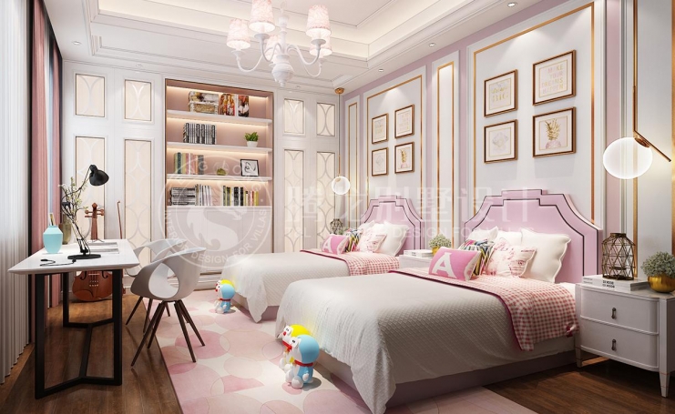 东郊紫园新中式风格别墅装修效果图-1