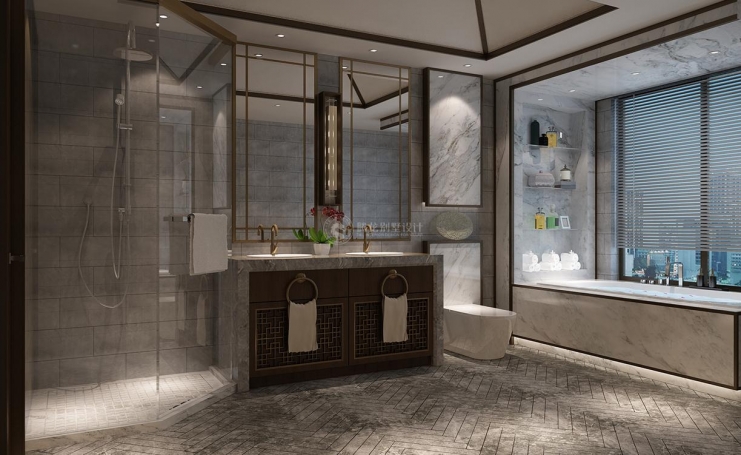 东郊紫园新中式风格别墅装修效果图-9