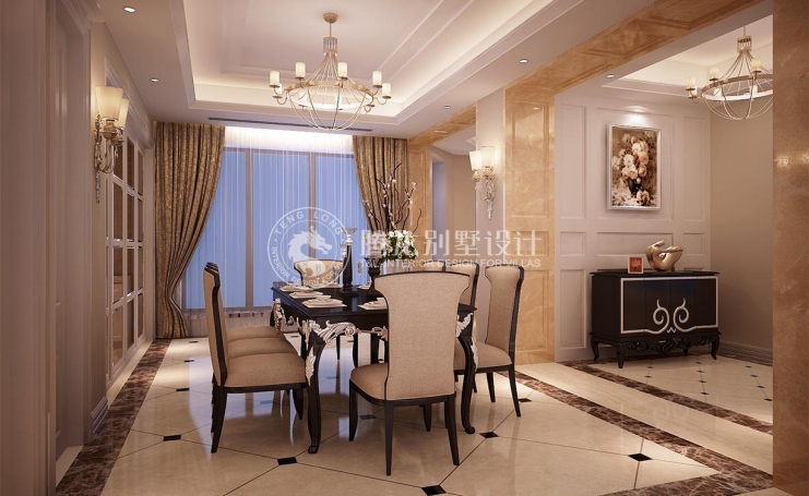 南郊别墅欧式风格别墅装修效果图-3