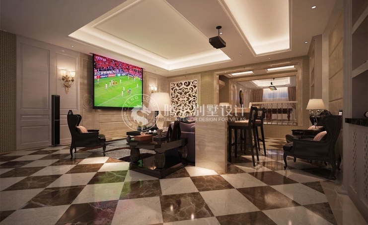 南郊别墅欧式风格别墅装修效果图-7