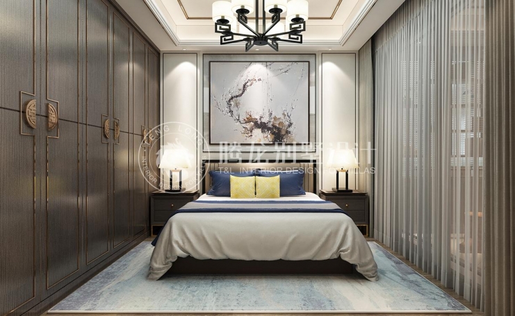 新城璞樾名邸新中式风格别墅装修效果图-1