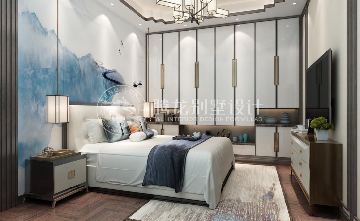 新城璞樾名邸新中式风格别墅装修效果图-2