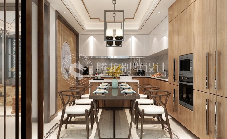 新城璞樾名邸新中式风格别墅装修效果图-3