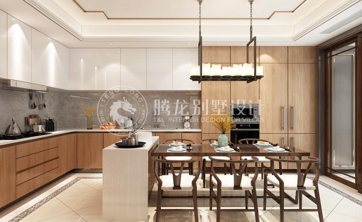 新城璞樾名邸新中式风格别墅装修效果图-5