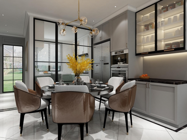 同济晶萃混搭风格别墅装修效果图-5