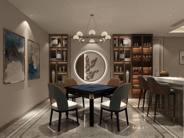 同济晶萃新中式风格别墅装修效果图-7