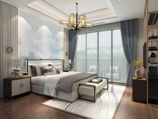 同济晶萃新中式风格别墅装修效果图-8