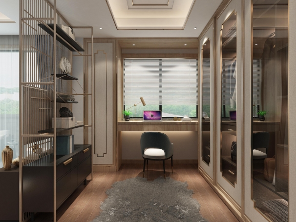 同济晶萃新中式风格别墅装修效果图-9