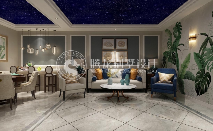 金地都会艺境欧式风格别墅装修效果图-1