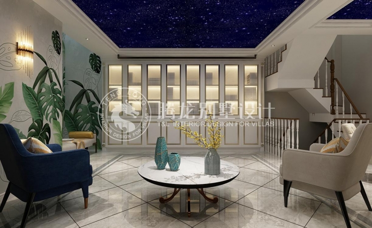 金地都会艺境欧式风格别墅装修效果图-2