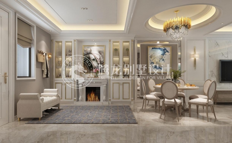 金地都会艺境欧式风格别墅装修效果图-6