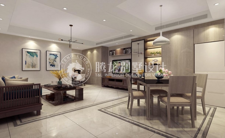 金地都会艺境现代简约别墅装修效果图-4