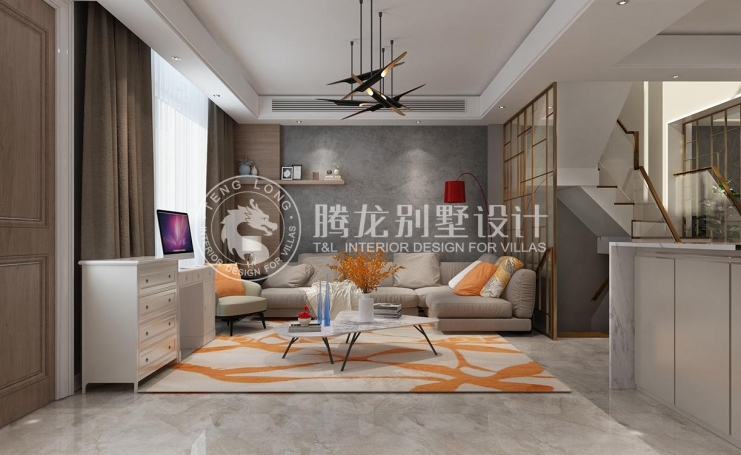 金地都会艺境现代简约别墅装修效果图-7