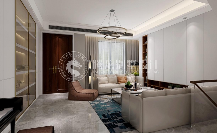 金地都会艺境现代简约别墅装修效果图-2