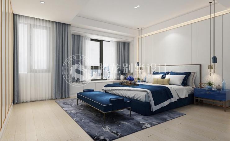 金地都会艺境现代简约别墅装修效果图-7