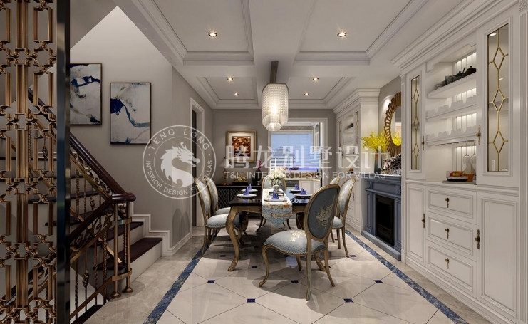 金地都会艺境欧式风格别墅装修效果图-5