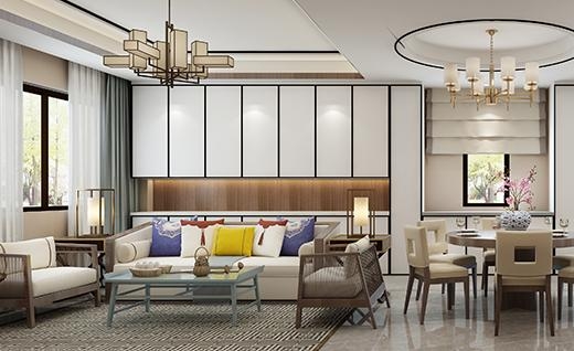 金地都会艺境新中式风格别墅装修效果图