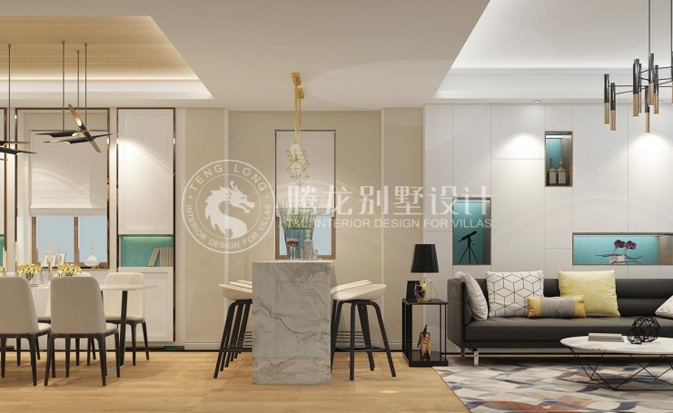 金地都会艺境现代简约别墅装修效果图-2