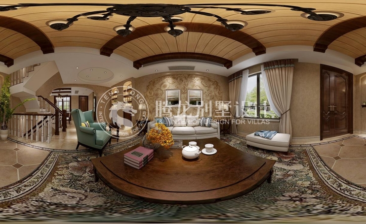 金地都会艺境欧式风格别墅装修效果图-1