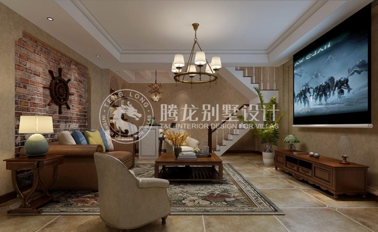 金地都会艺境欧式风格别墅装修效果图-2