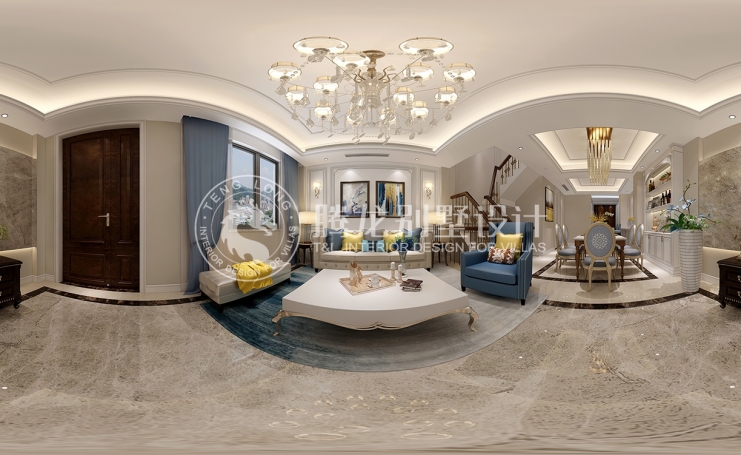 金地都会艺境现代简约别墅装修效果图-5